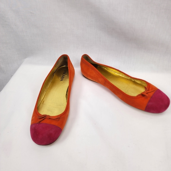 Prada Capsule Collection Pink Color Block Flat Prada Size 37.5 US 7.5 - Picture 2 of 8